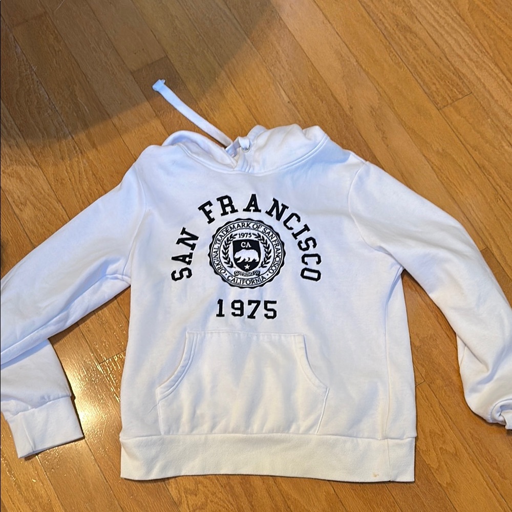 White San Francisco Graphic Hoodie Sweatshirt